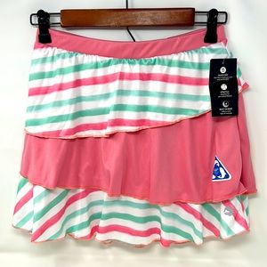 Ocean+Coast Pink Green White Tiered Recycled Skort Girl’s Size Large